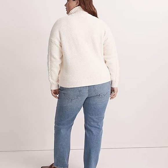 Madewell Cable Turtleneck Sweater 2X - Picture 4 of 10